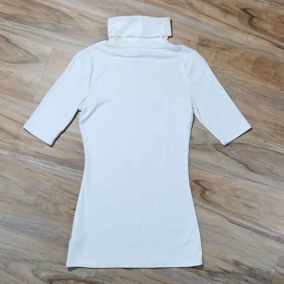 💜A New Day Cream Turtleneck Elbow Sleeve Top Small - Picture 5 of 11